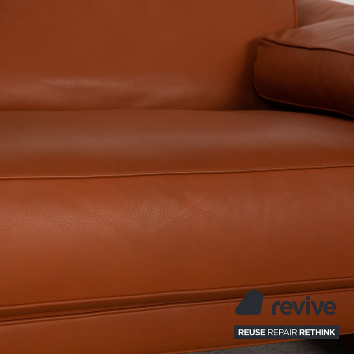 FSM leather sofa set brown two-seater couch