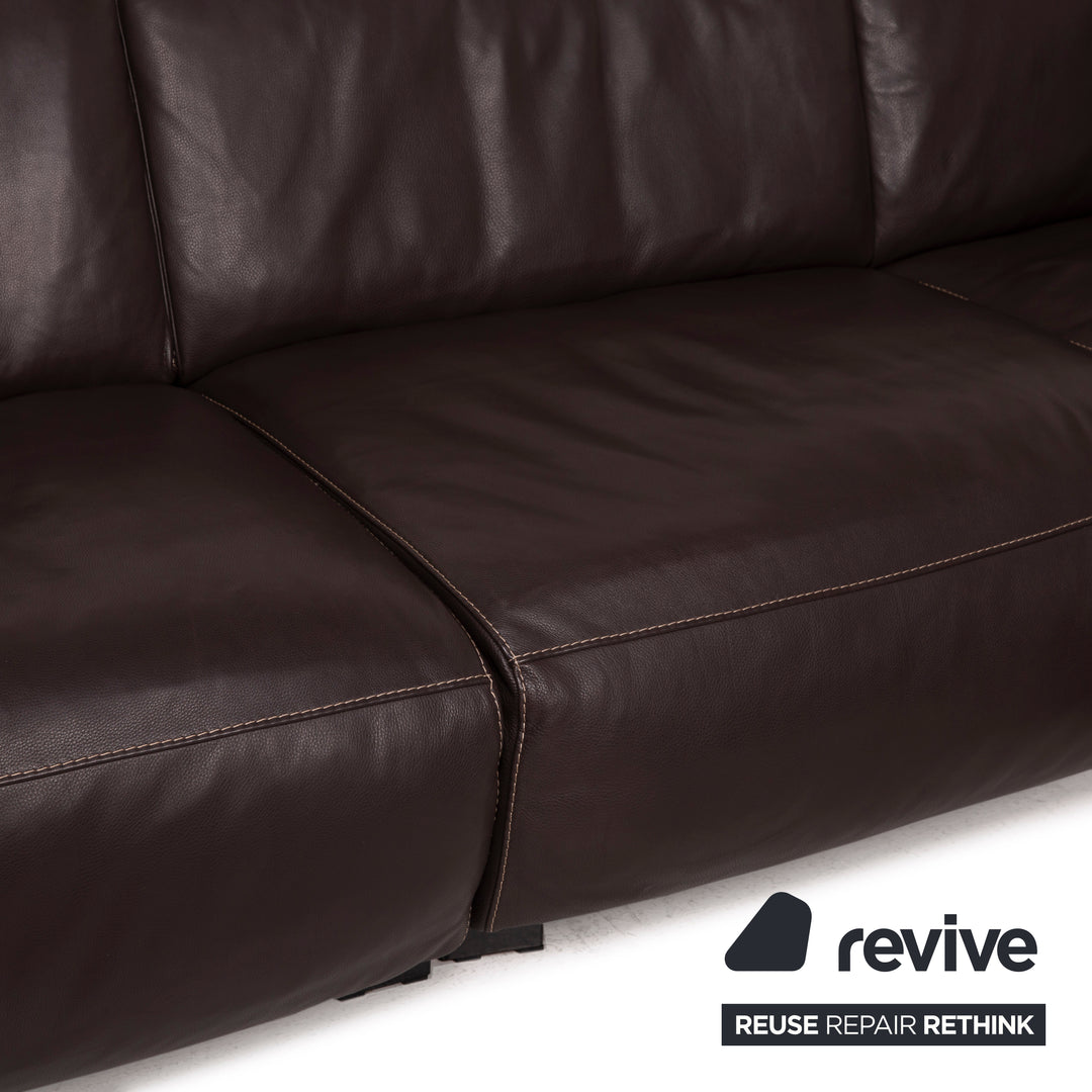 Furninova Leder Sofa Braun Ecksofa