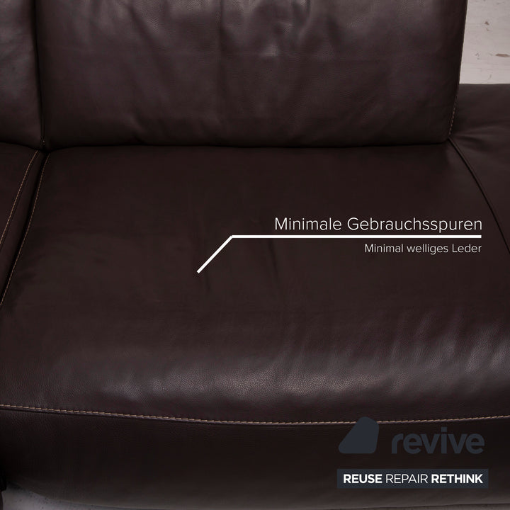Furninova Leder Sofa Braun Ecksofa