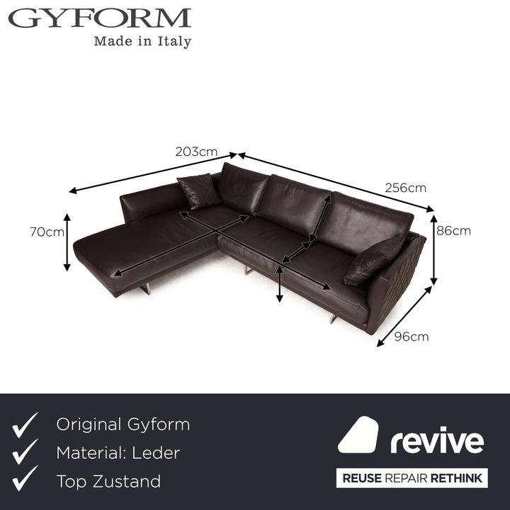 Gyform Leder Sofa Dunkelbraun Ecksofa Couch