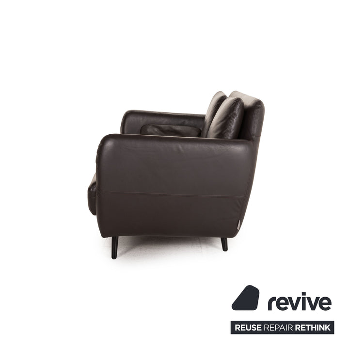 Habitat Ella Leather Sofa Brown Two Seater Couch