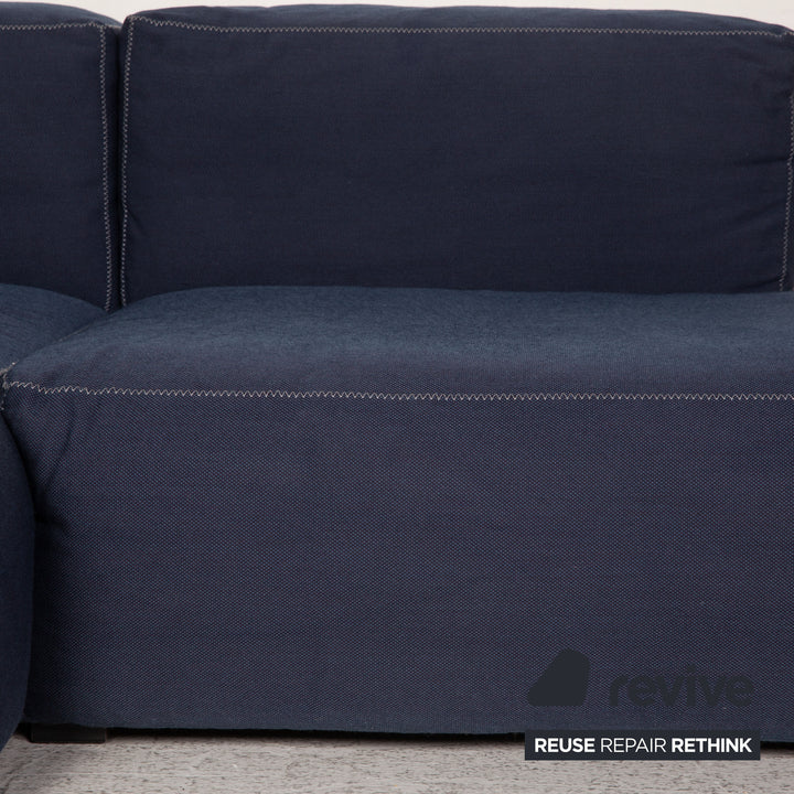Hay Mags Fabric Sofa Blue Corner Sofa Couch