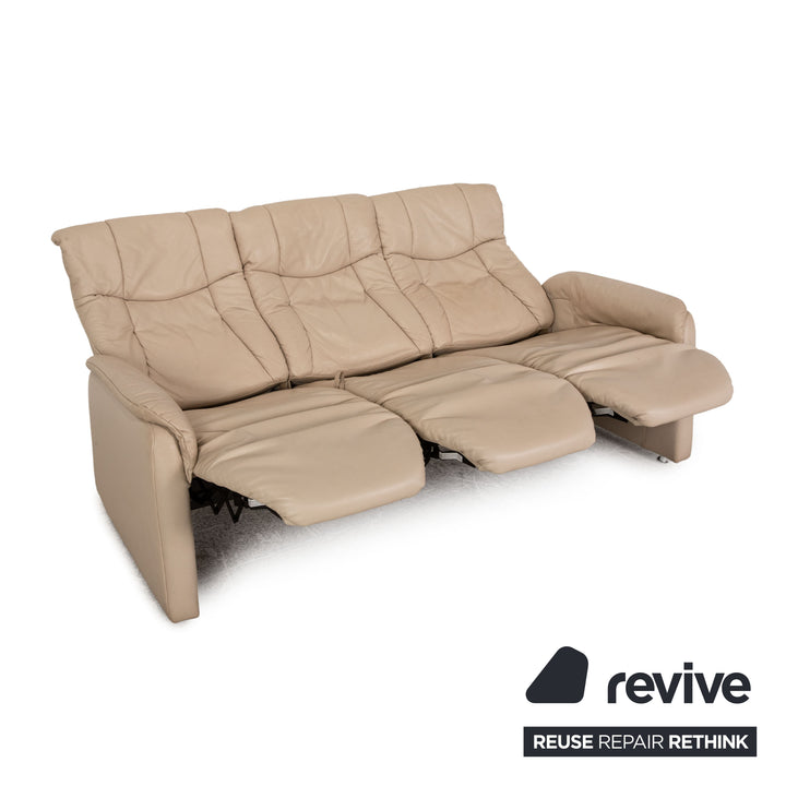 Himolla Cumuly Leder Sofa Dreisitzer Relaxfunktion Creme