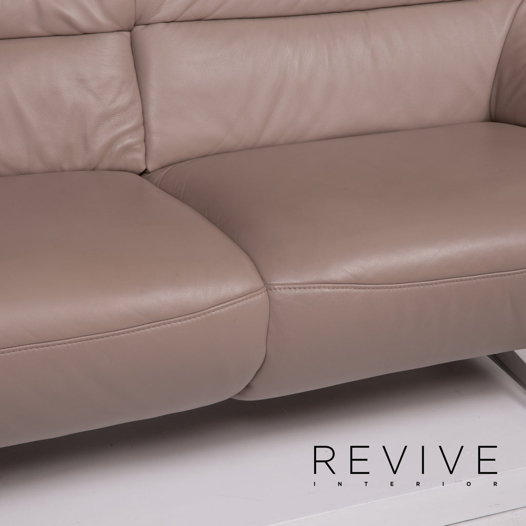 Himolla Easy Comfort 4600 ensemble canapé en cuir Beige trois places deux places fonction électrique Easy Comfort #14199