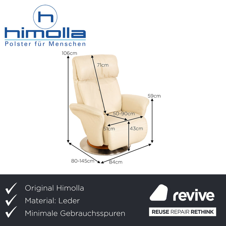 Fauteuil en cuir Himolla Easyswing fonction crème