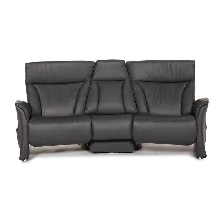 Himolla Himolla Trapeze Leather Sofa Gray Three Seater Electric Function Relaxation Couch #13369