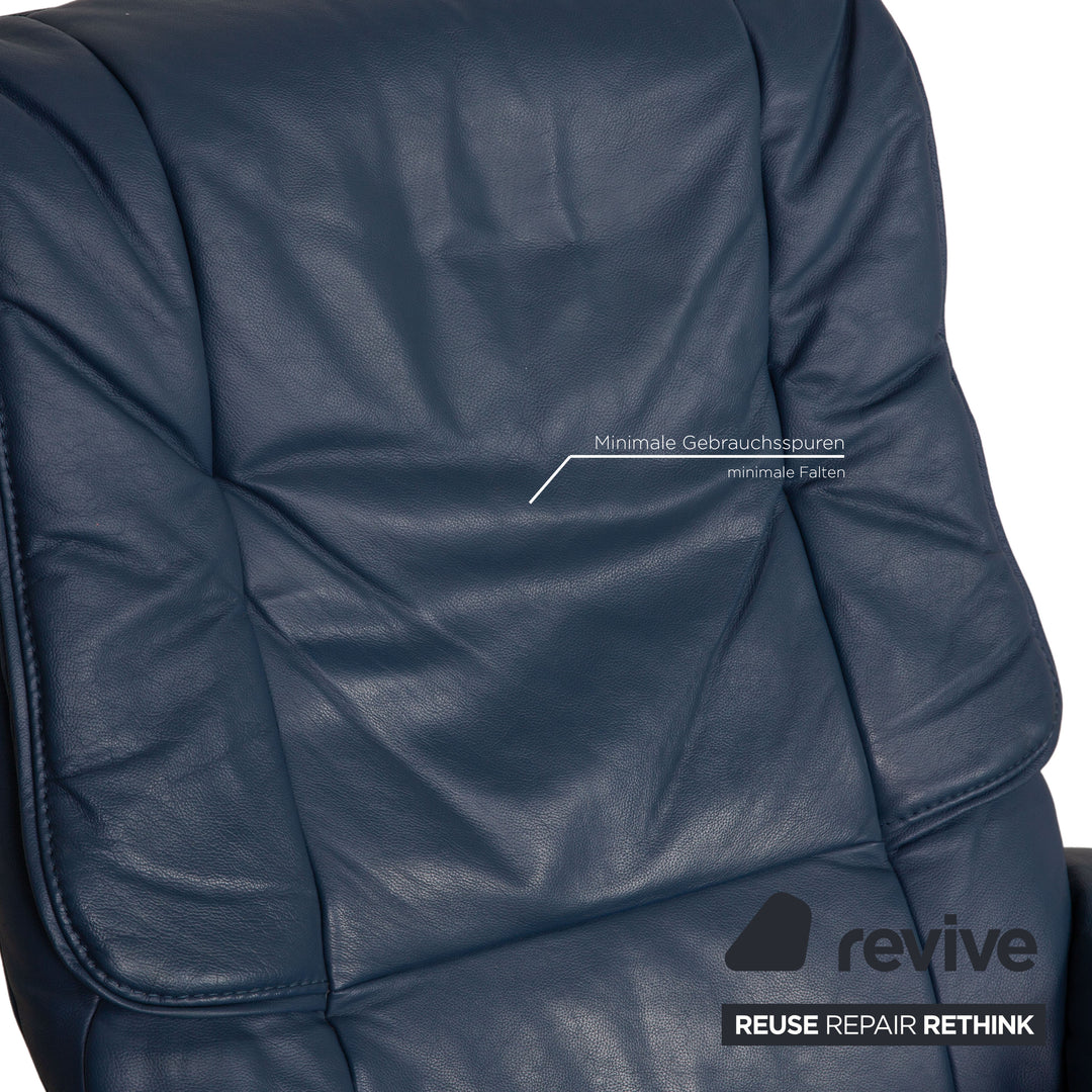 Himolla Leder Sessel Blau Funktion inkl. Hocker
