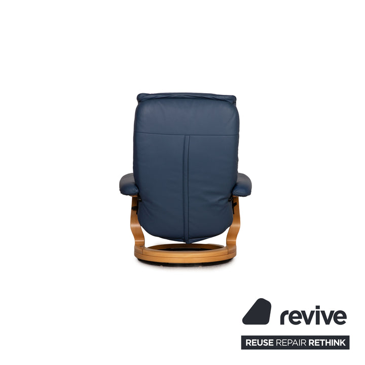 Himolla Leder Sessel Blau Funktion inkl. Hocker