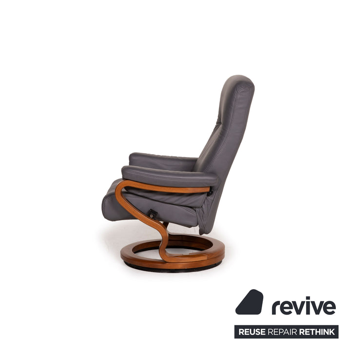 Fauteuil en cuir Himolla gris fonction relaxation