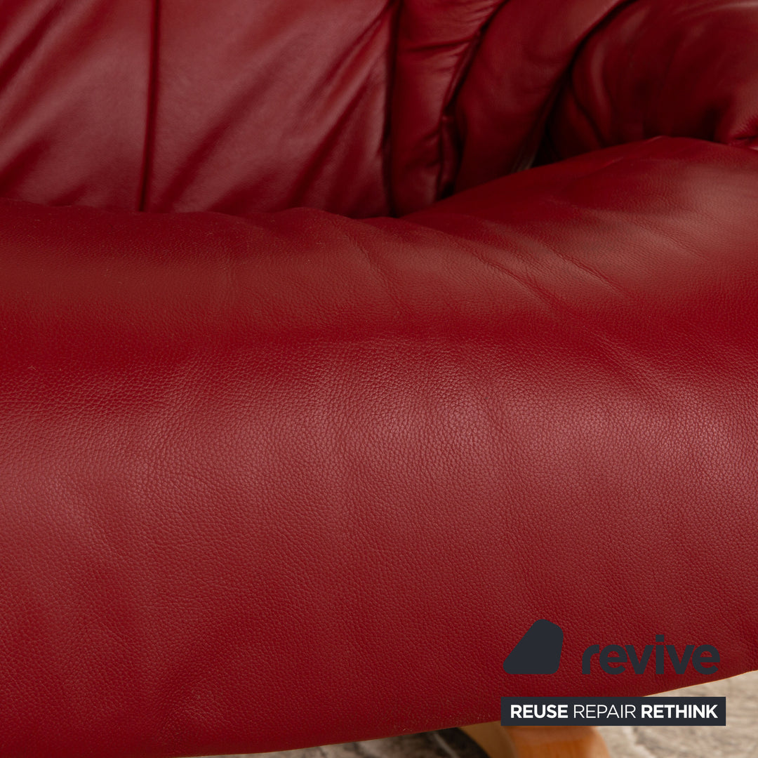 Himolla Leder Sessel Rot inkl. Hocker