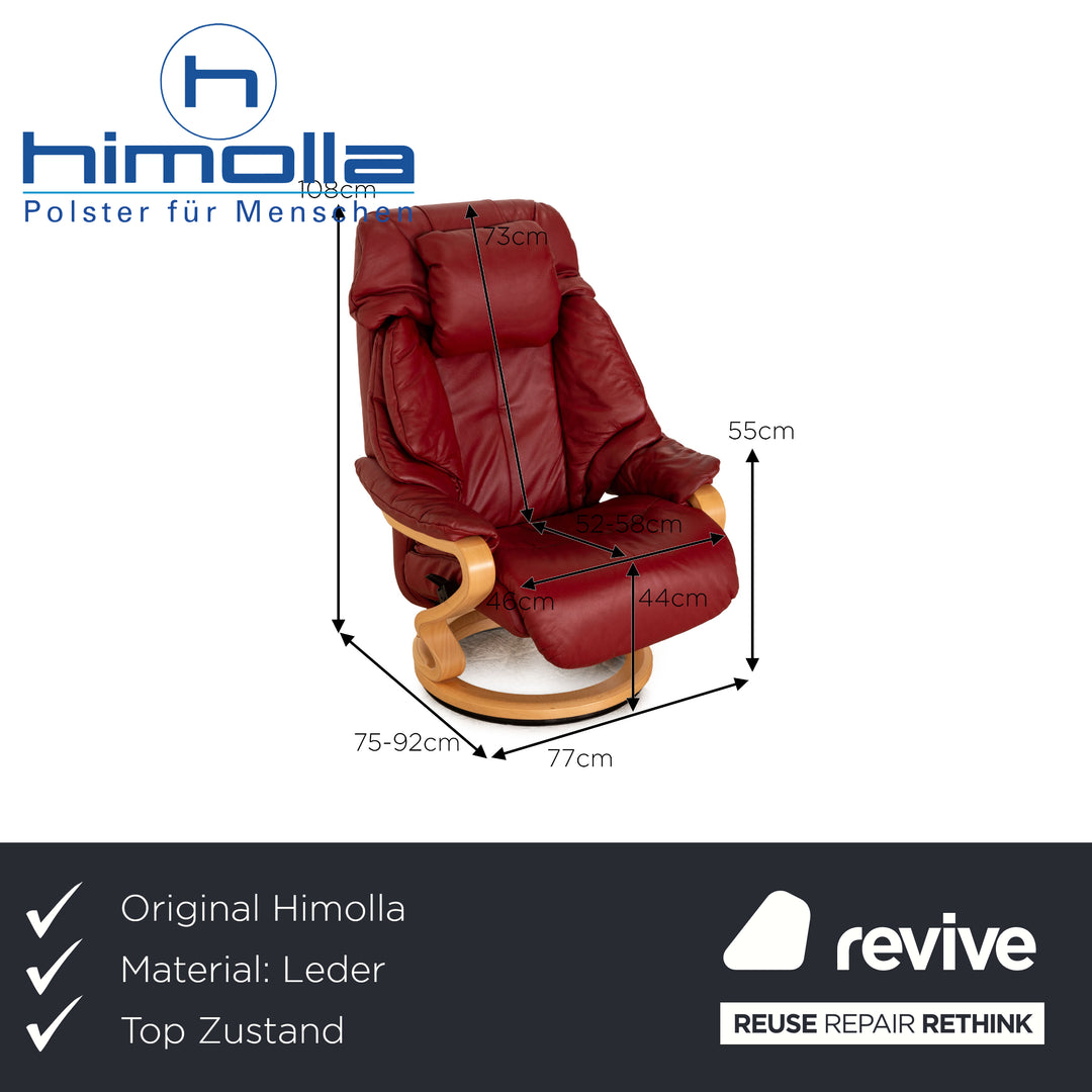 Himolla Leder Sessel Rot inkl. Hocker