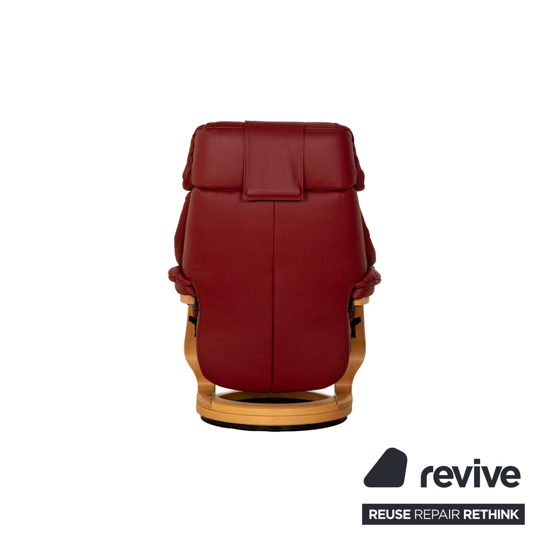 Himolla Leder Sessel Rot inkl. Hocker