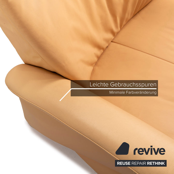 Himolla Leder Sofa Beige Dreisitzer