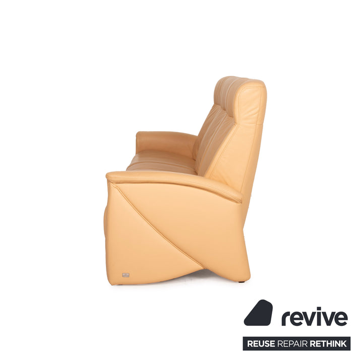 Himolla Leder Sofa Beige Dreisitzer