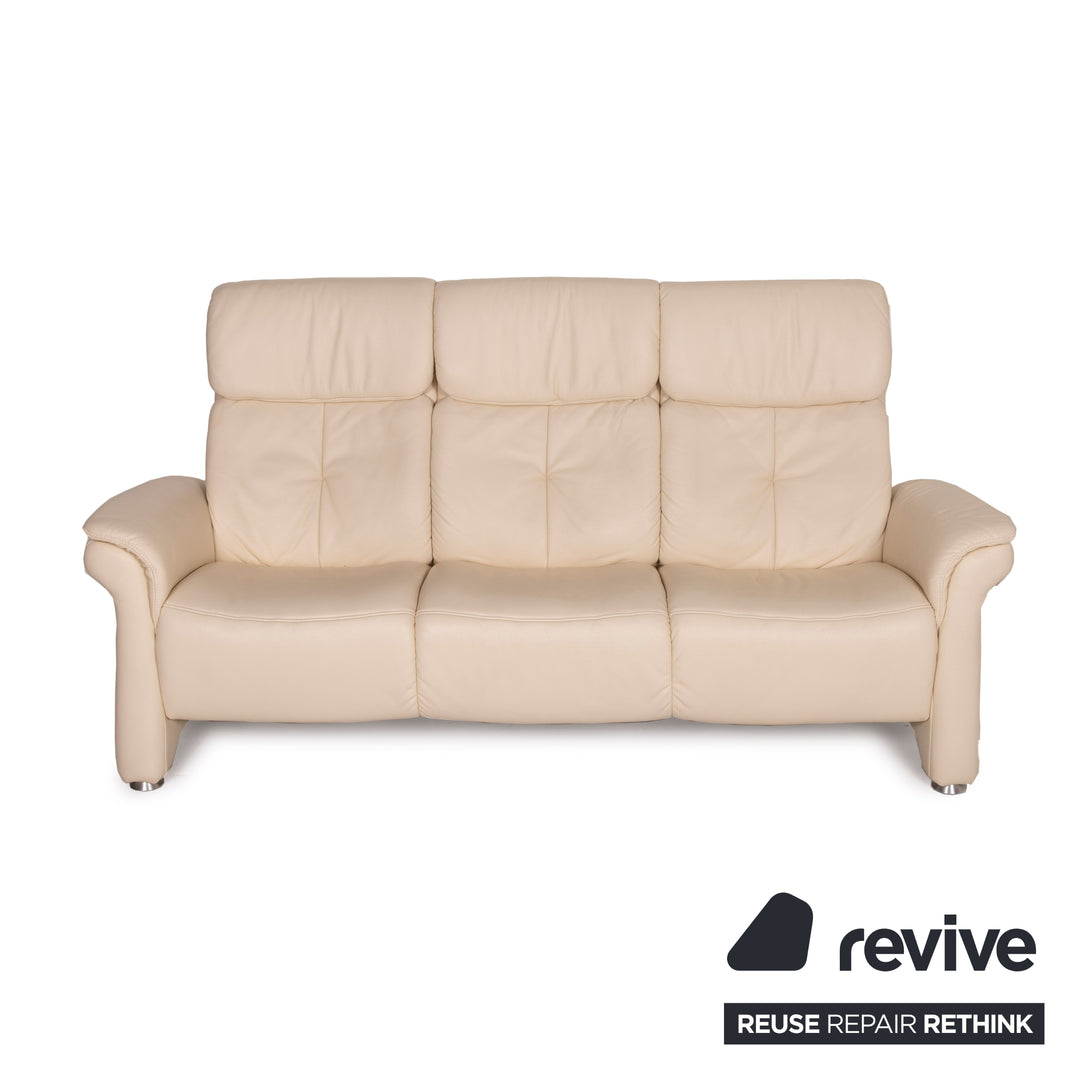 Himolla Leder Sofa Creme Dreisitzer
