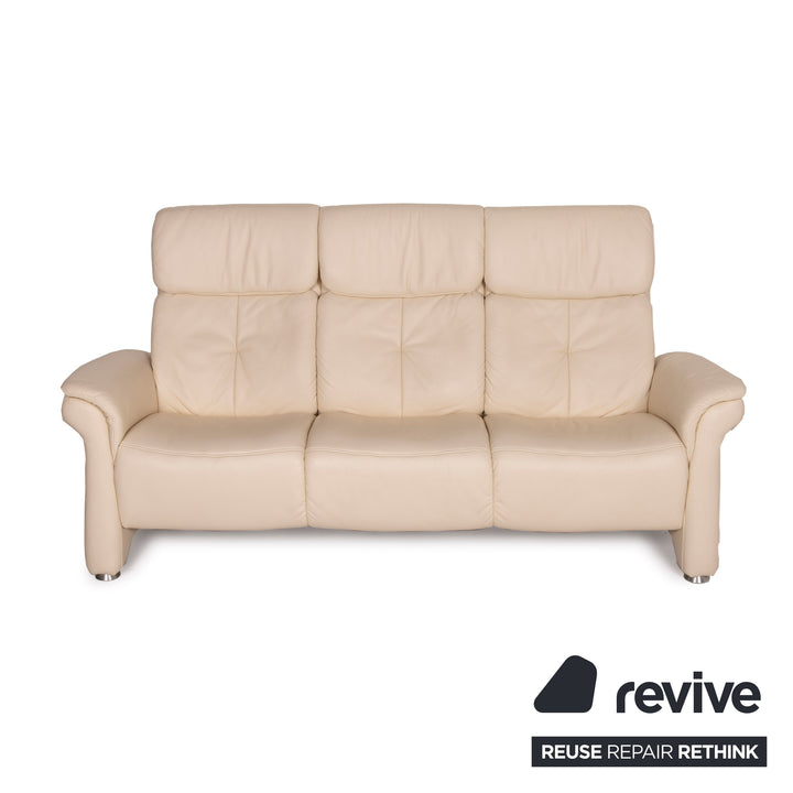 Himolla Leder Sofa Creme Dreisitzer