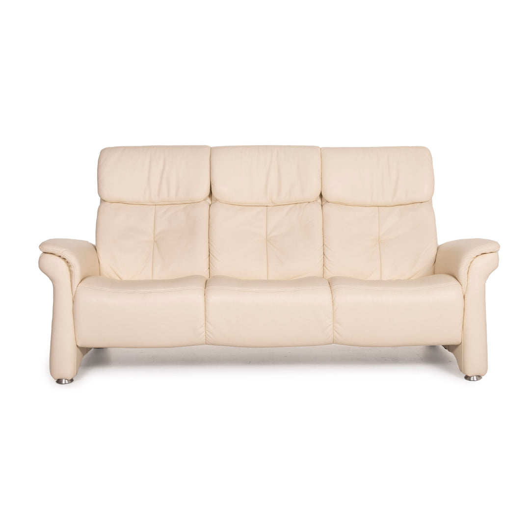 Himolla Leder Sofa Creme Dreisitzer