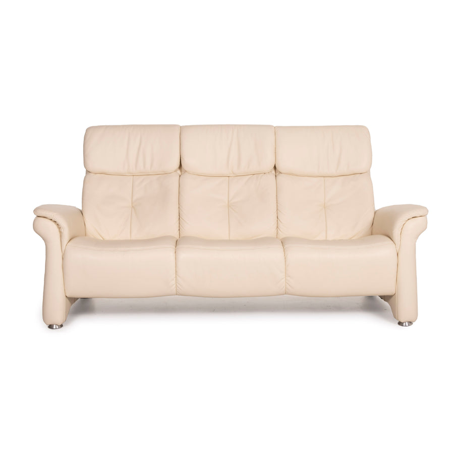 Himolla Leder Sofa Creme Dreisitzer