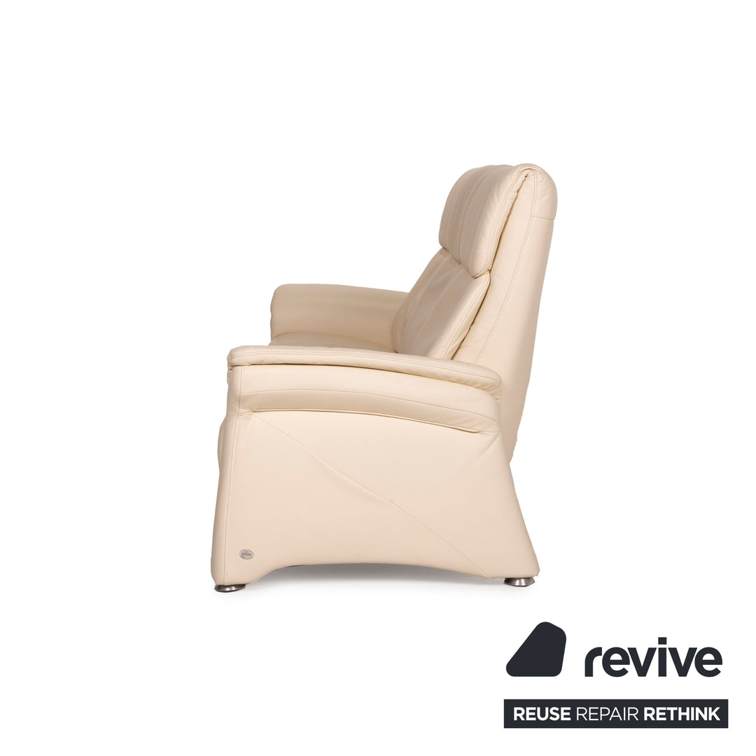 Himolla Leder Sofa Creme Dreisitzer