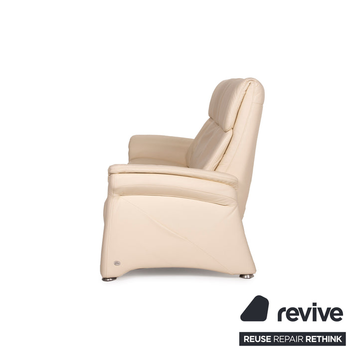 Himolla Leder Sofa Creme Dreisitzer