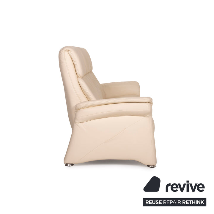 Himolla Leder Sofa Creme Dreisitzer