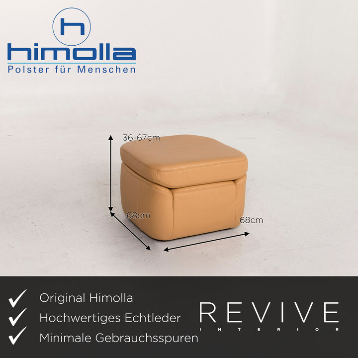 Himolla Leder Sofa Garnitur Beige 1x Ecksofa 1x Hocker #12966