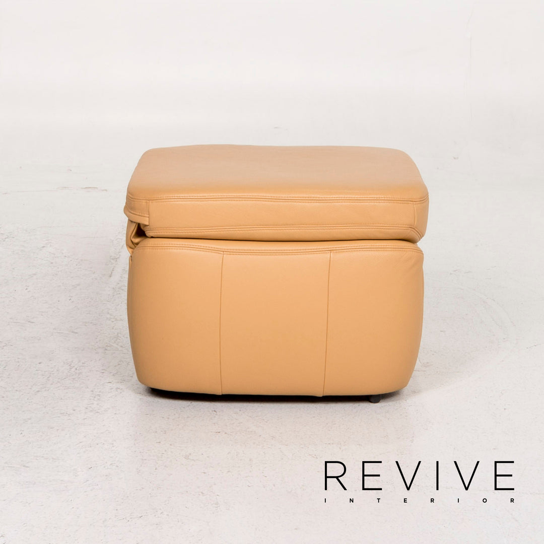 Himolla Leder Sofa Garnitur Beige 1x Ecksofa 1x Hocker #12966