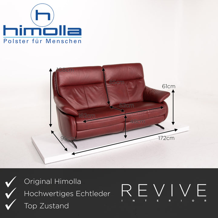 Himolla ensemble canapé cuir fonction électrique rouge rouge foncé 1x trois places 1x deux places fonction relaxation #14494