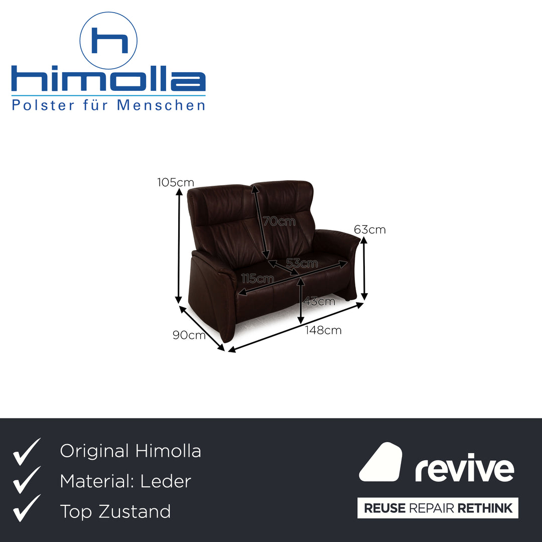 Himolla Soft Leder Zweisitzer Braun Sofa Couch