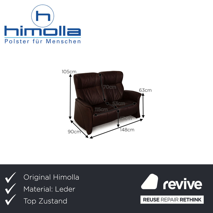 Himolla Soft Leder Zweisitzer Braun Sofa Couch