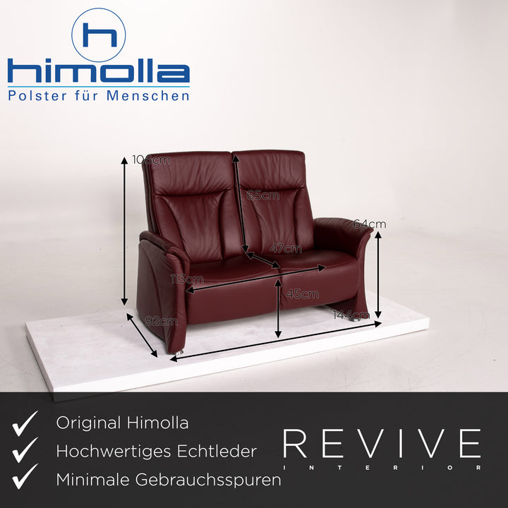 Himolla – ensemble de canapés en cuir trapèze, électrique, vin rouge, 1x trois places, 1x deux places, fonction relaxation, Home cinéma #14141
