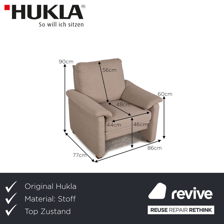 HUKLA fabric armchair beige