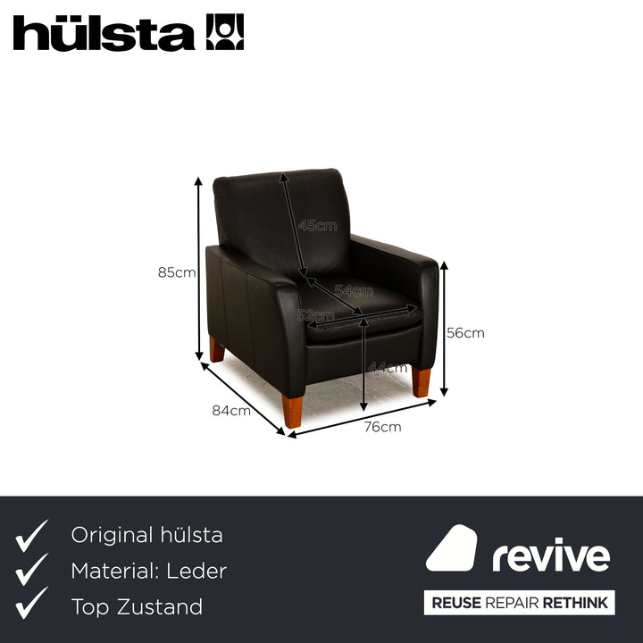 Hülsta Leder Sessel Schwarz