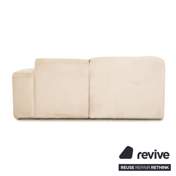 iconX STUDIOS Beluga Samt Stoff Zweisitzer Sofa Hellgrau
