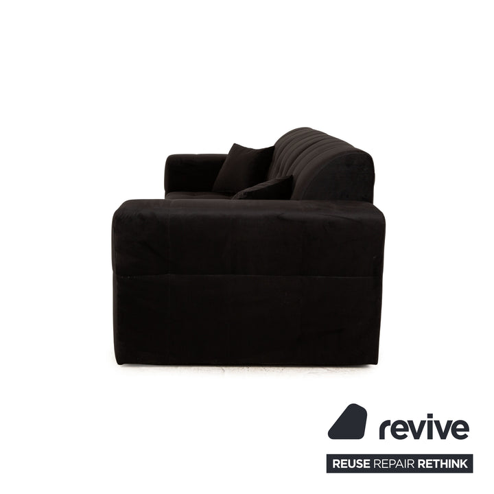 IconX STUDIOS Bloom Samt Stoff Viersitzer Sofa Couch Schwarz