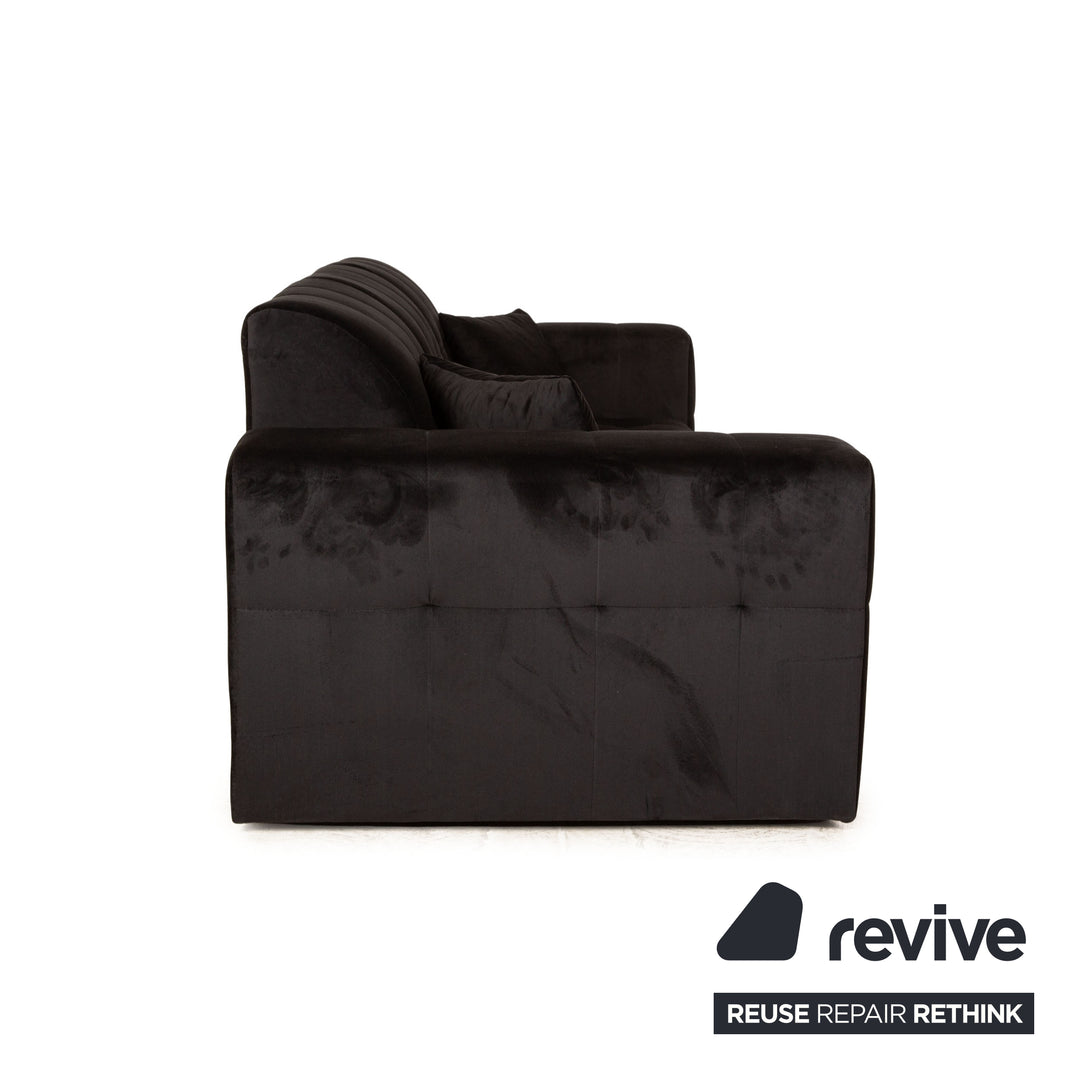 IconX STUDIOS Bloom Samt Stoff Viersitzer Sofa Couch Schwarz