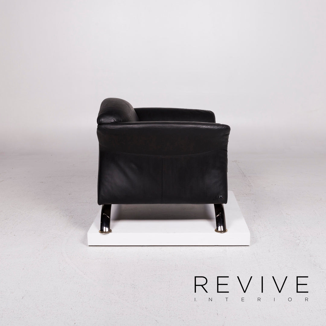 Sample ring leather armchair black #11292