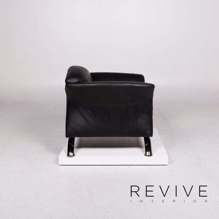 Sample ring leather armchair black #11292