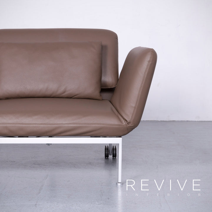 Brühl Roro Canapé design en cuir marron avec fonction canapé en cuir véritable #6443
