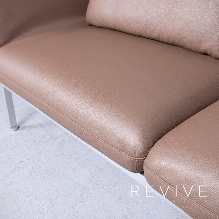 Brühl Roro Canapé design en cuir marron avec fonction canapé en cuir véritable #6443