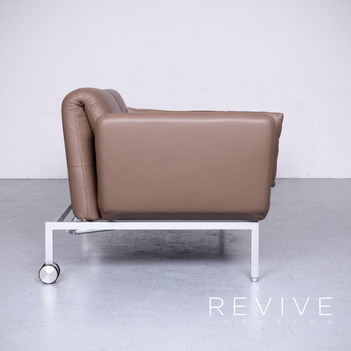 Brühl Roro Canapé design en cuir marron avec fonction canapé en cuir véritable #6443