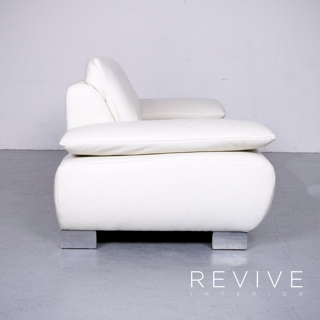 Koinor Volare Designer Leder Sofa Weiß Echtleder Couch #6481