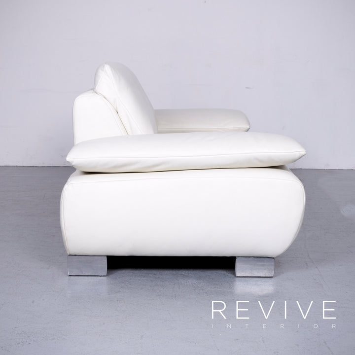 Koinor Volare Designer Leder Sofa Weiß Echtleder Couch #6481