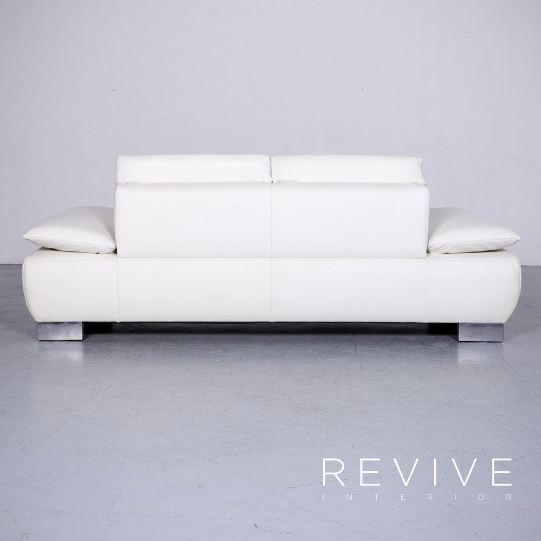 Koinor Volare Designer Leder Sofa Weiß Echtleder Couch #6481