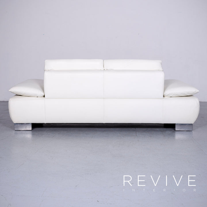 Koinor Volare Designer Leder Sofa Weiß Echtleder Couch #6481