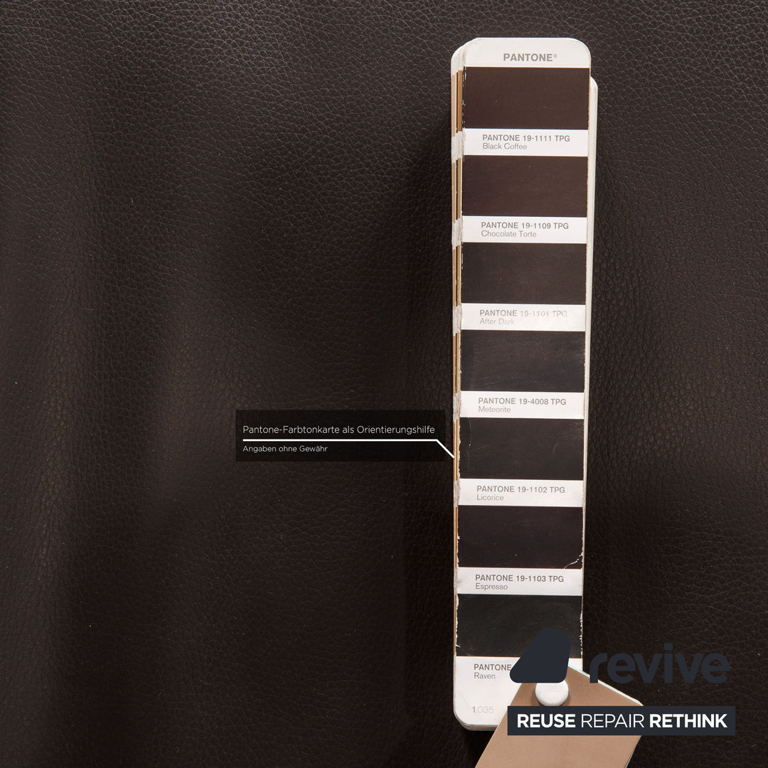 Interprofil Leder Sofa Dunkelbraun Dreisitzer