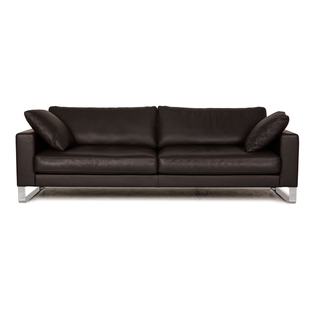 Interprofil Leder Sofa Dunkelbraun Dreisitzer
