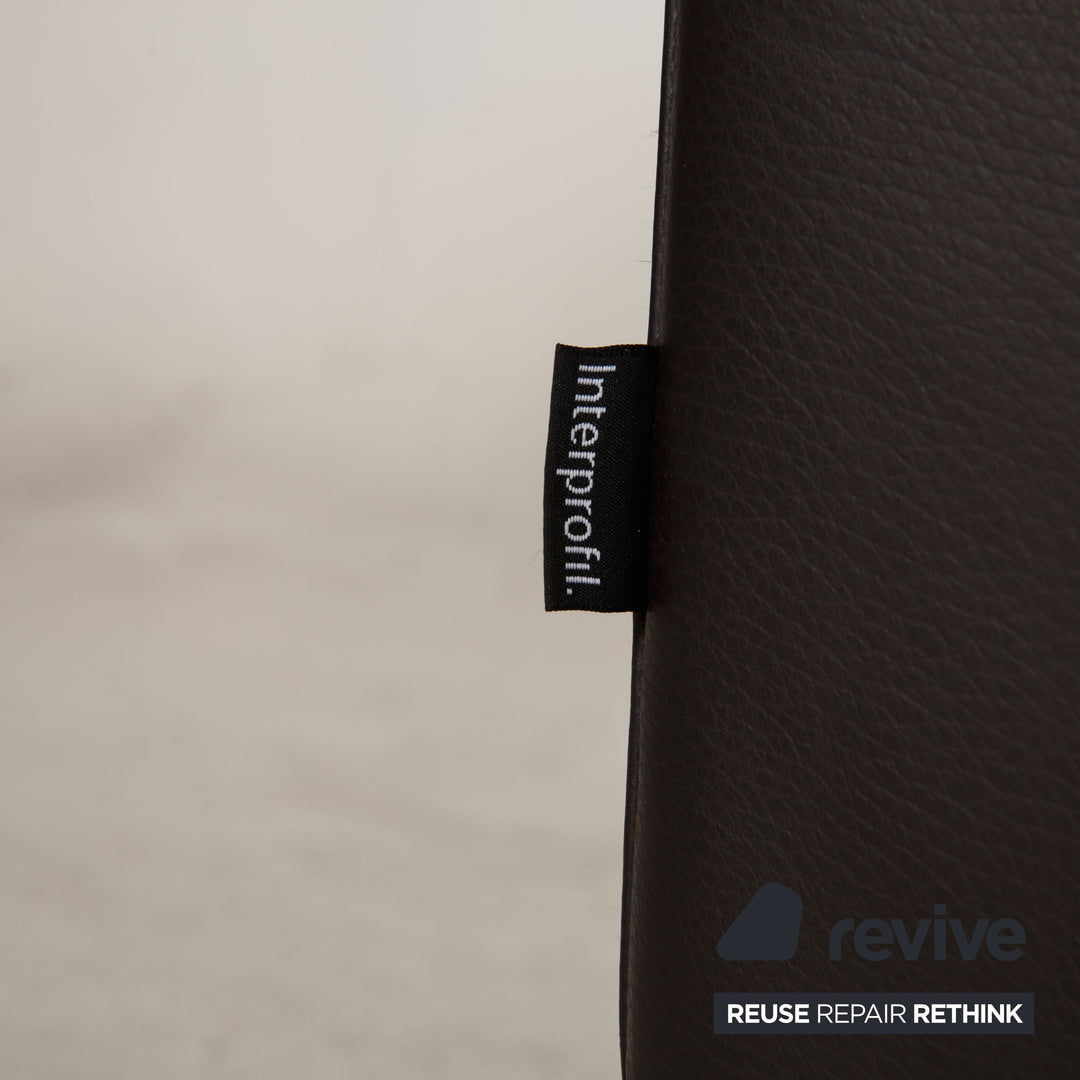 Interprofil Leder Sofa Dunkelbraun Dreisitzer