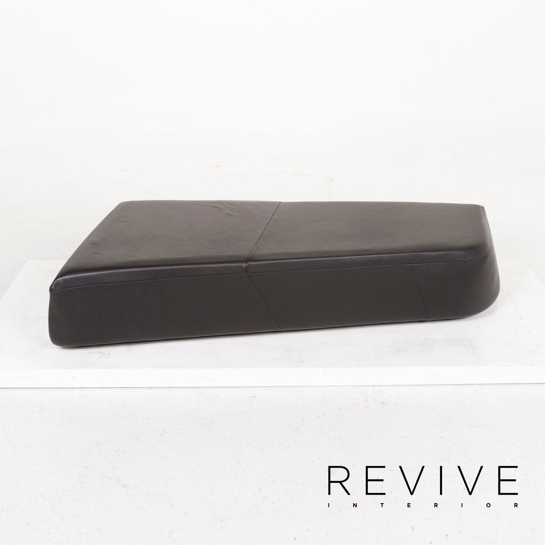 IP Design Drift Leather Stool Black Ottoman #12993