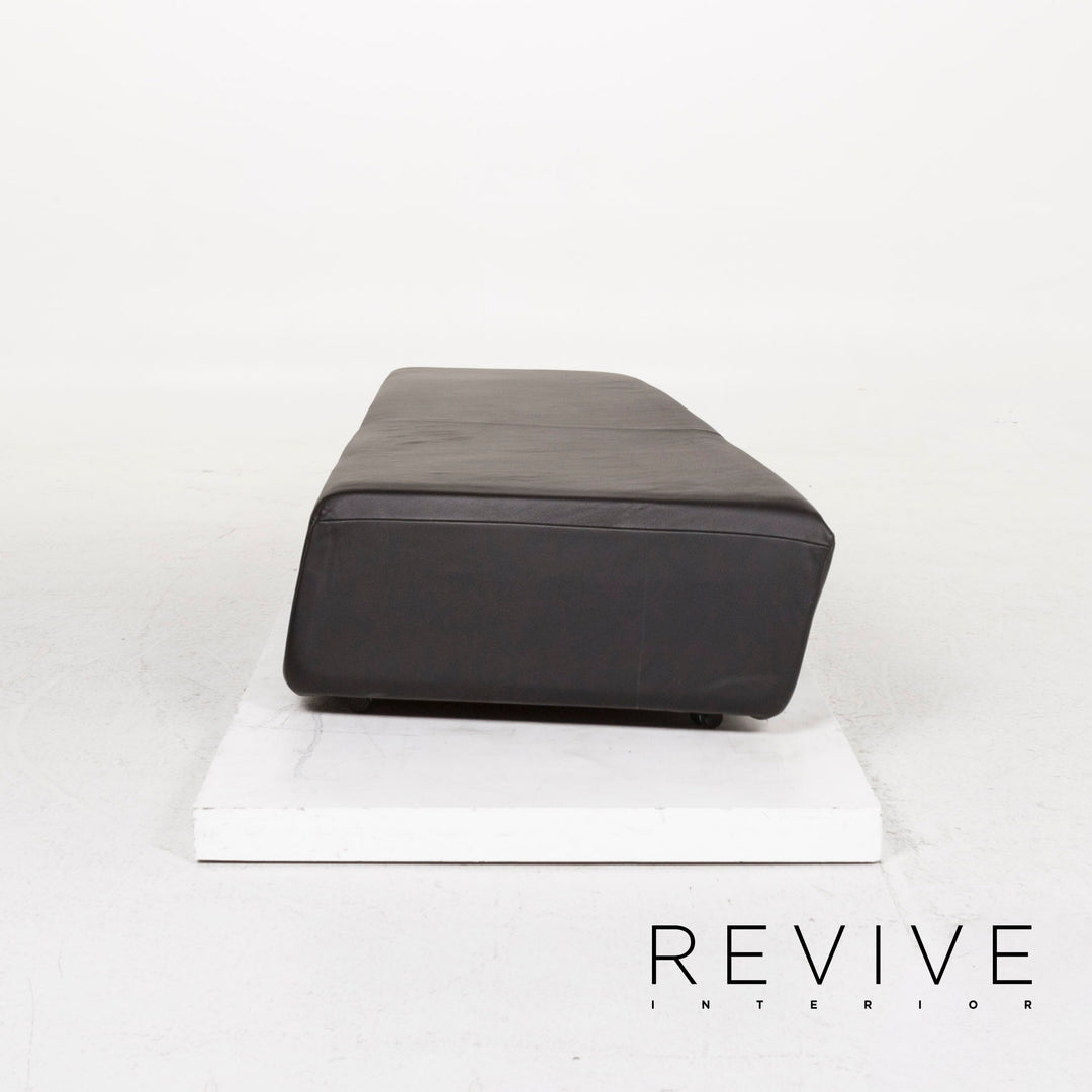 IP Design Drift Leather Stool Black Ottoman #12993